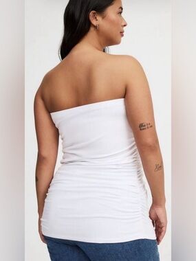 Torrid Size 3(3X)(22-24) Foxy Ruched Bright White Tube Top New In Package